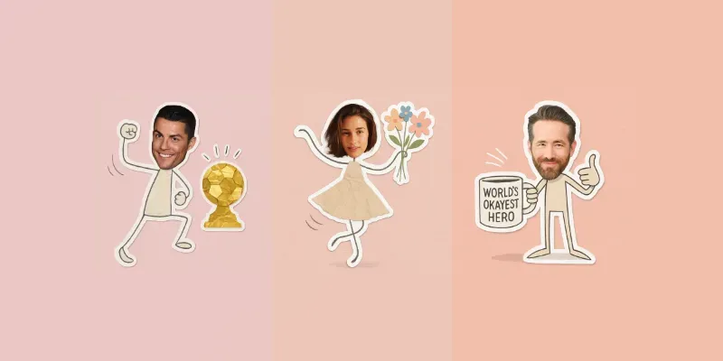 Papercut Stickers From Real Faces generated by undefined