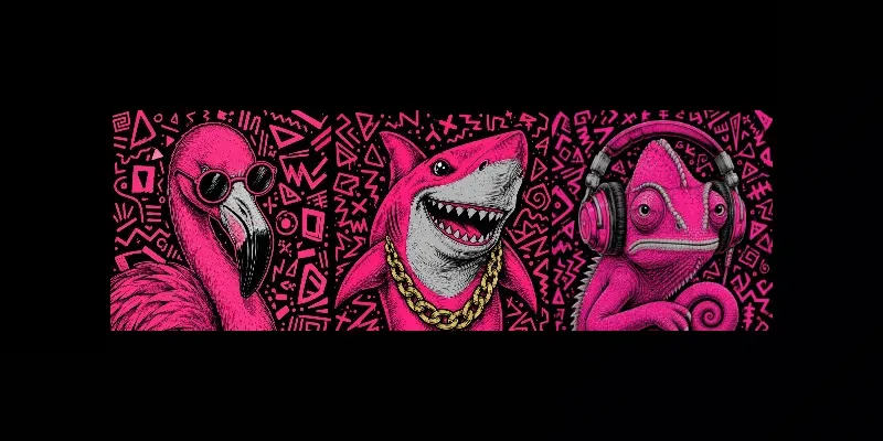 Bold Neon Pop Animal Portrait Prompts generated by undefined