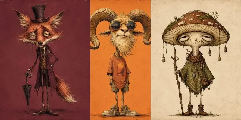 Weird Stylized Character Portraits generated by undefined