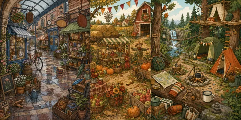 Creative Hidden Object Puzzle Scenes generated by undefined