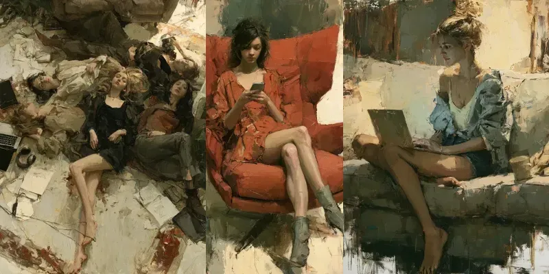 Contemporary Figurative Oil Portraits generated by undefined