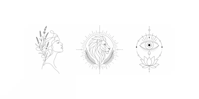 Minimalist Aesthetic Boho Tattoo Engines generated by undefined