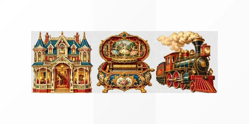 Antique Heritage Wooden Toy Stickers
