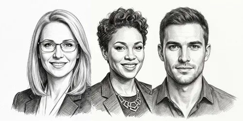 Professional Business Pencil Portraits generated by gemini-image
