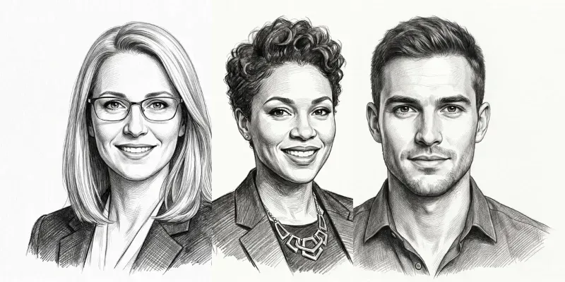Professional Business Pencil Portraits generated by undefined