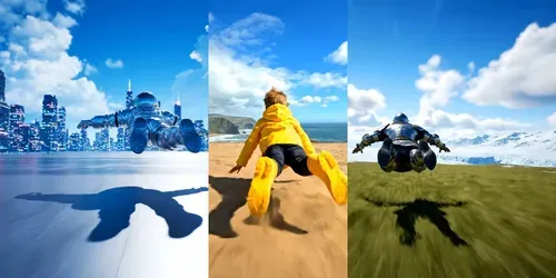 Epic Cinematic Low Flight Scenes generated by veo