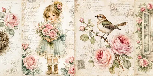 Vintage Romantic Junk Journal Ephemera generated by chatgpt-image