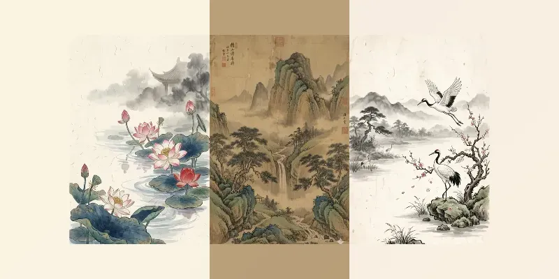 Ancient Oriental Wall Art Assets generated by undefined