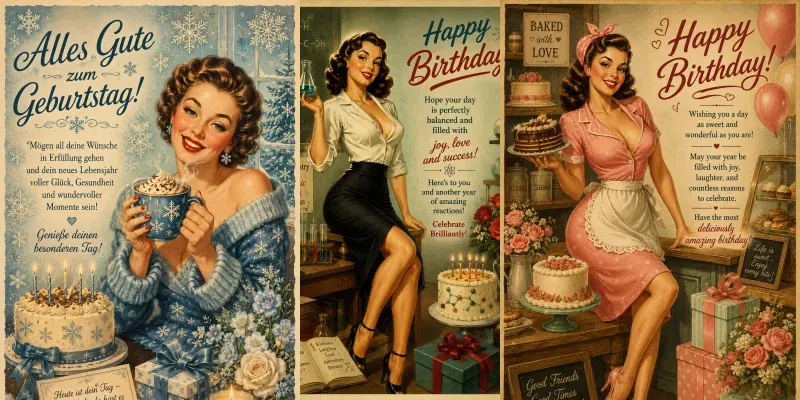 Pinup Birthday Card Creators generated by undefined