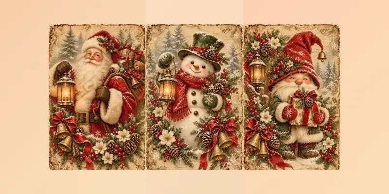 Vintage Antique Victorian Christmas Art
