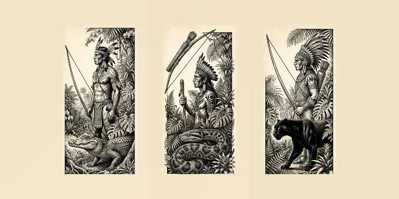 Vintage Engraved Tribal Duo Art generated by undefined