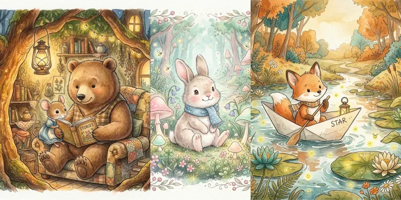 Whimsical Storybook Watercolor Art generated by undefined