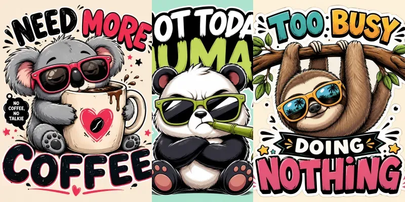 Funny Animal Quote Cartoon Collections generated by undefined