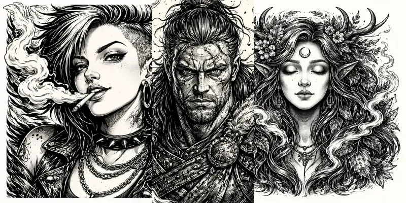 Ultra Detailed Ink Sketch Portrait generated by undefined
