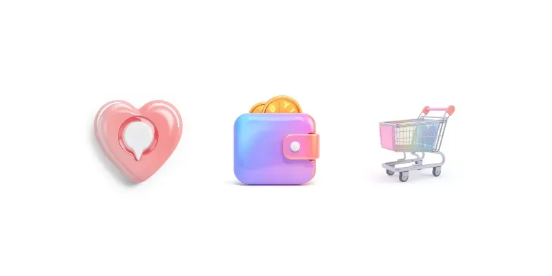 Modern Glossy 3D App Icons generated by undefined