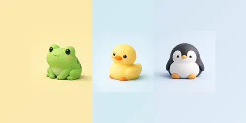 Clean 3D Toy Characters For Merch generated by chatgpt-image