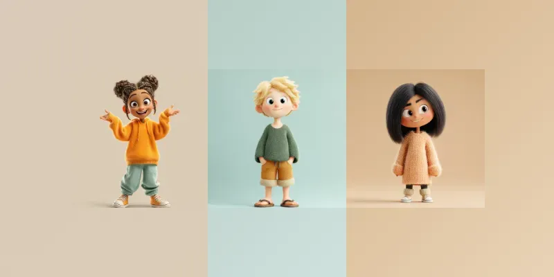 Expressive Pixar Style Characters generated by undefined