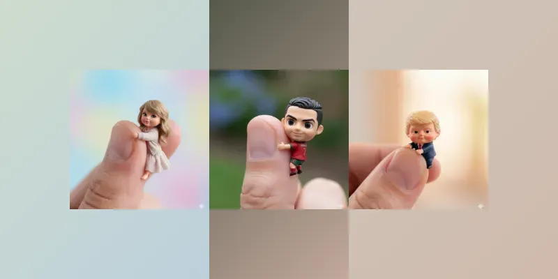 Cute Characters Cling To The Thumbs generated by undefined