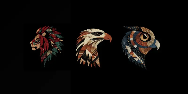 Tribal Geometric Folk Art Vectors generated by undefined