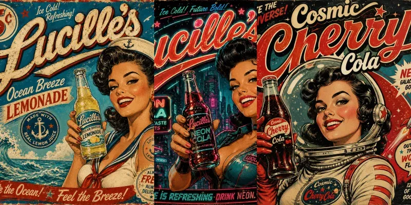 Retro Popart Soda Posters generated by undefined