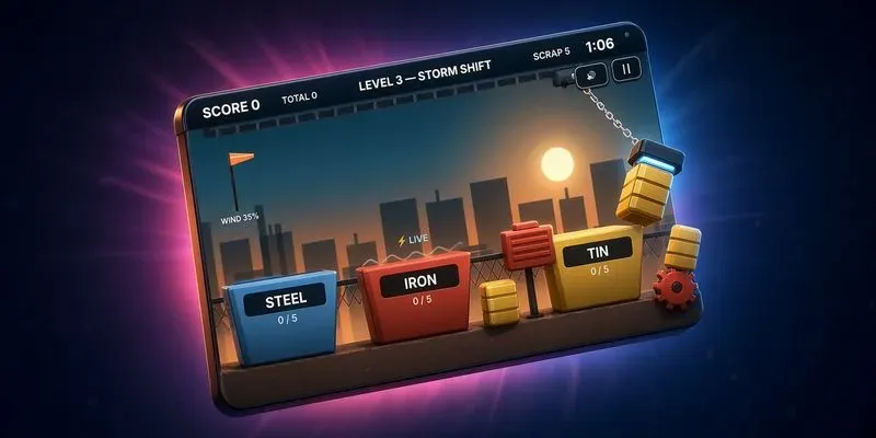 Magnet Crane Scrap Yard Game Builder