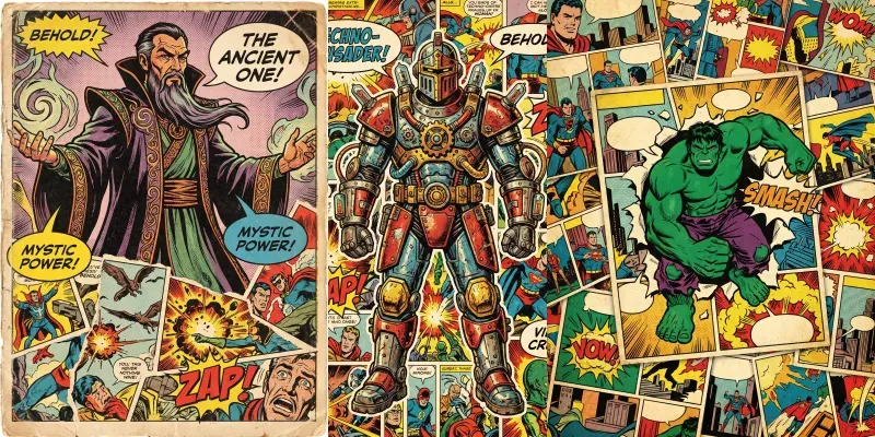 Retro Comic Collage Art Packs generated by undefined