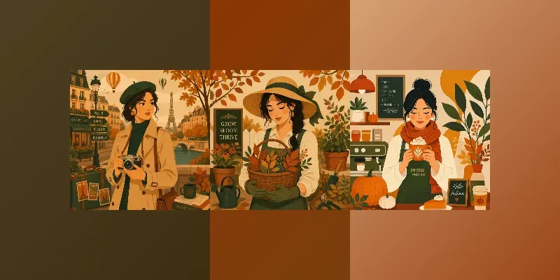 Aesthetic Autumn Boho Girl Story Icons generated by undefined