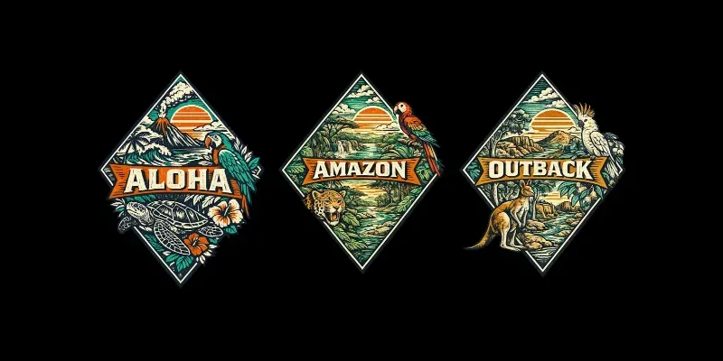 Vintage Travel Badge Tshirts generated by undefined