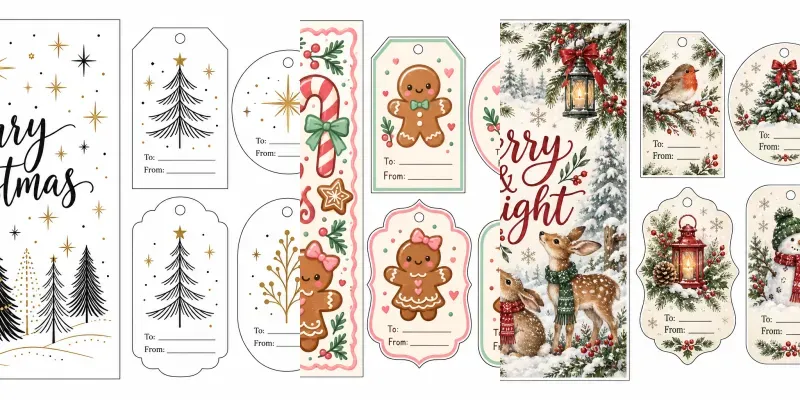 Christmas Card And Gift Tag Sets