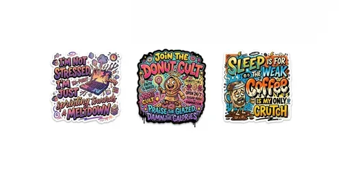 Retro Typography Sticker Packs generated by gemini-image