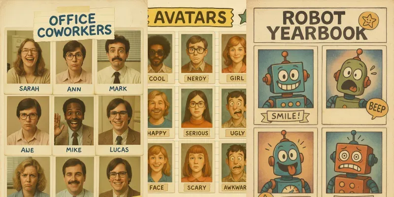 Retro Yearbook Portrait Grids generated by undefined