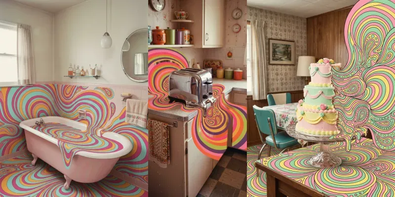 Psychedelic Midcentury Kitsch Melts