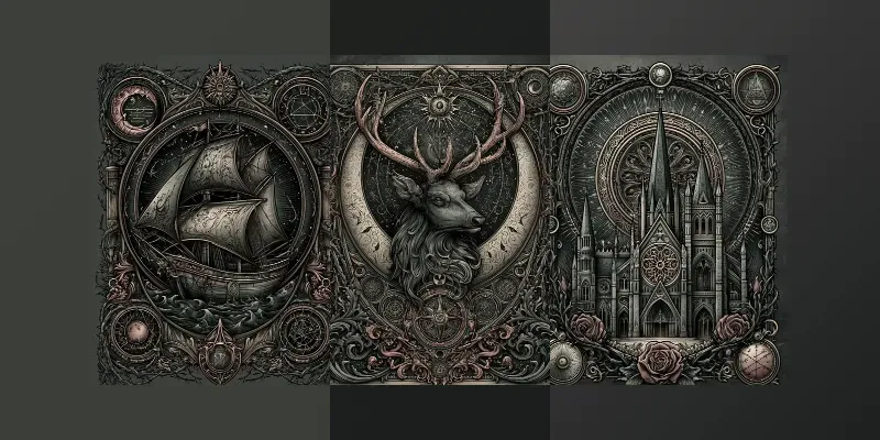 Decorative Victorian Dark Fantasy Pages generated by undefined