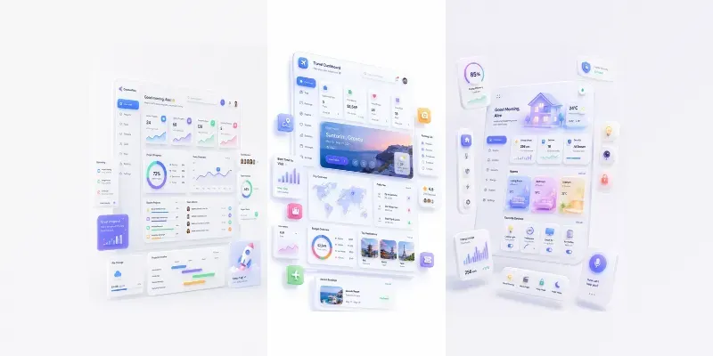 Soft 3D Neumorphic Dashboard UIs generated by undefined