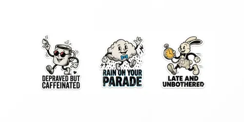 Retro Rubber Hose Mascot Sticker Art generated by gemini-image