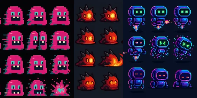 2D Enemy Sprite Sheets generated by undefined