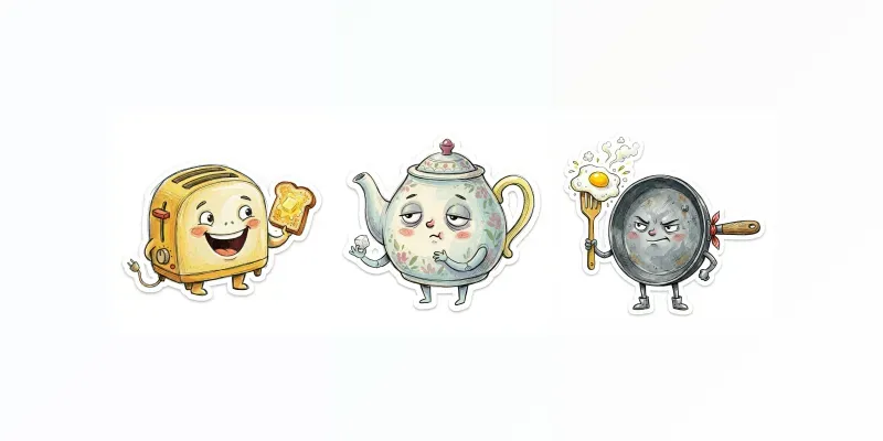 Kitchenware Childrens Book Stickers generated by undefined