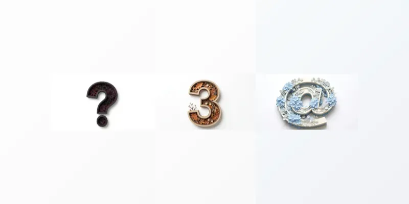 3D Botanical Papercut Numbers Symbols generated by undefined