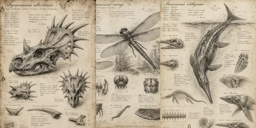 Vintage Paleontology Sketch Journal Art generated by chatgpt-image