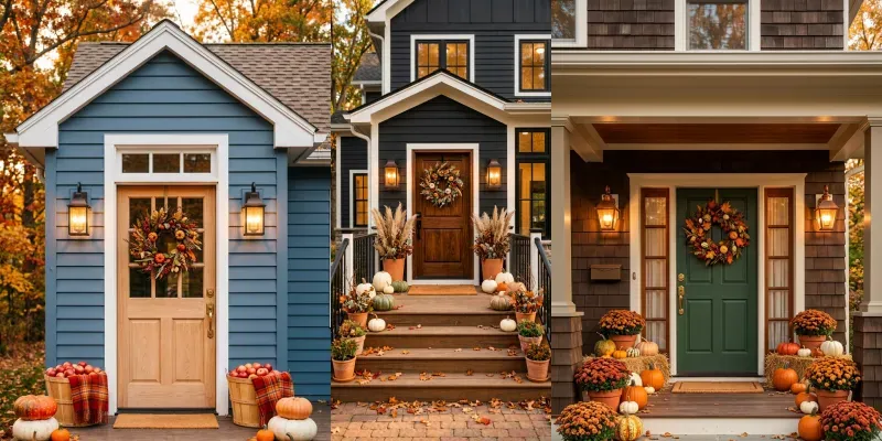 Autumn Front Door Porch Decor Photos