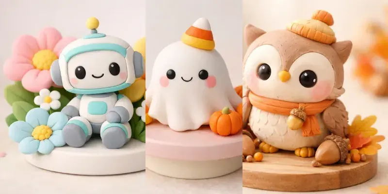 Whimsical 3D Polymer Clay Characters generated by undefined
