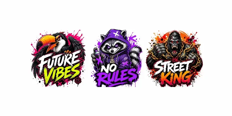 Wild Graffiti Animal Typography Tshirts generated by undefined