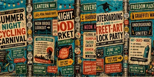 Handdrawn Urban Signpost Collage Posters generated by chatgpt-image