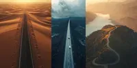 Cinematic Drone Roadways leonardo prompt mini thumbnail