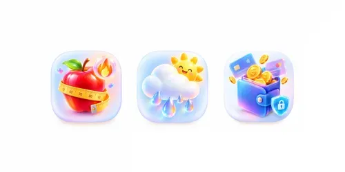 3D Glassmorphic Cute Appicon UI Symbols generated by chatgpt-image