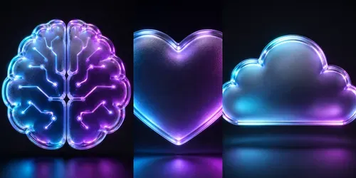 3D Frosted Glass Icons With Neon Accents generated by chatgpt-image