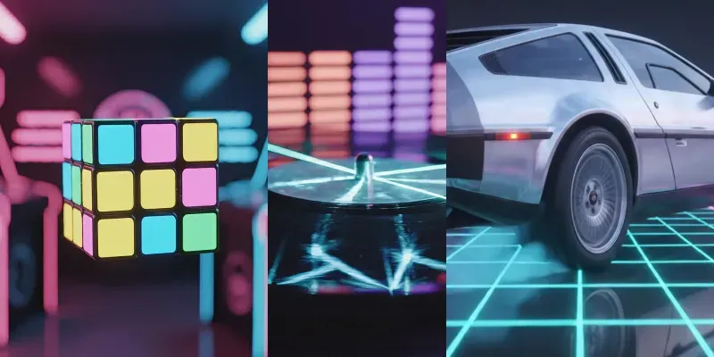 Viral Retro 80s Neon Pastel Videos