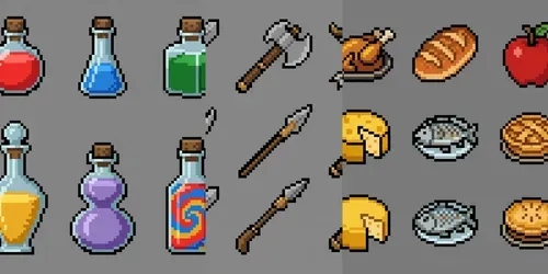8bit RPG Item Pixel Asset Packs generated by gemini-image