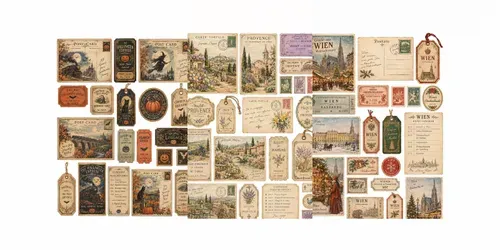 Vintage Travel Postcards And Tickets generated by chatgpt-image