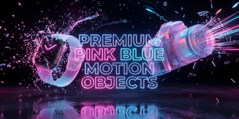 Premium Pink Blue Motion Objects generated by undefined